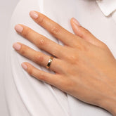 Hexagonal Textured Ring in Gold